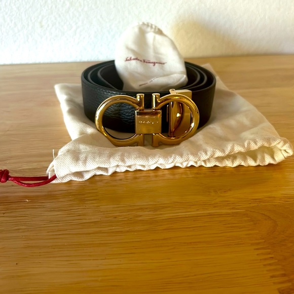 Salvatore Ferragamo Other - Ferragamo black/brown belt w/ gold buckle